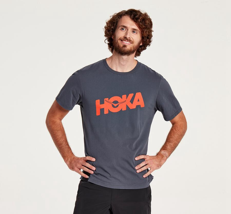 Camisa Hoka One One Masculino Azuis - Brand - 891-LXQTZJ